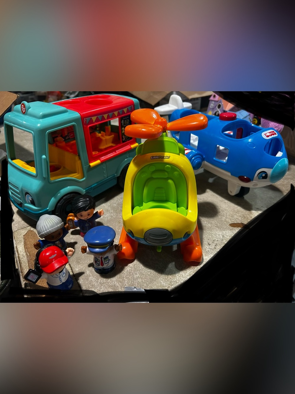 Fisher-Price Green & Yellow Helicopter with Orange Rotor
